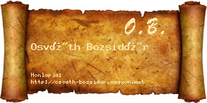 Osváth Bozsidár névjegykártya